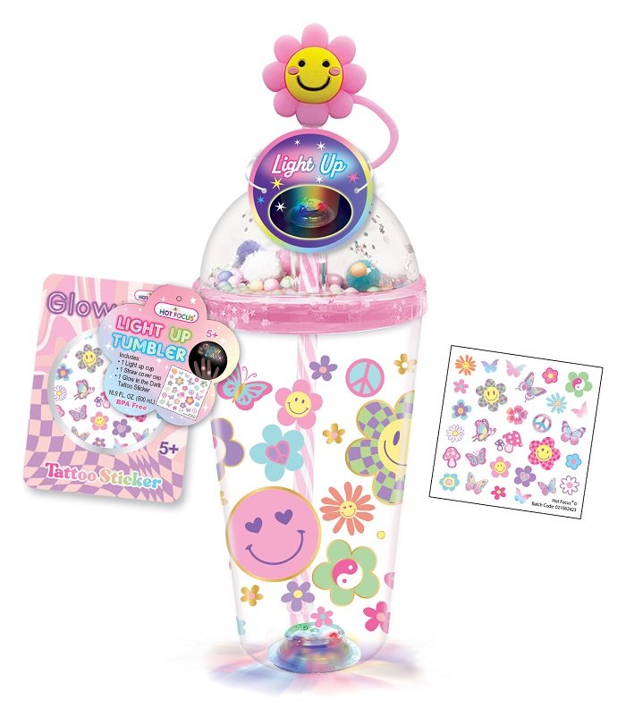 HOT FOCUS Light Up Tumbler Groovy Flower