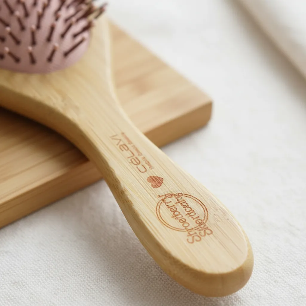 Cepillo para cabello de madera Rosita Fresita de la marca Celavi