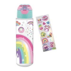 Botella plástico HOT FOCUS arcoíris 650 ml