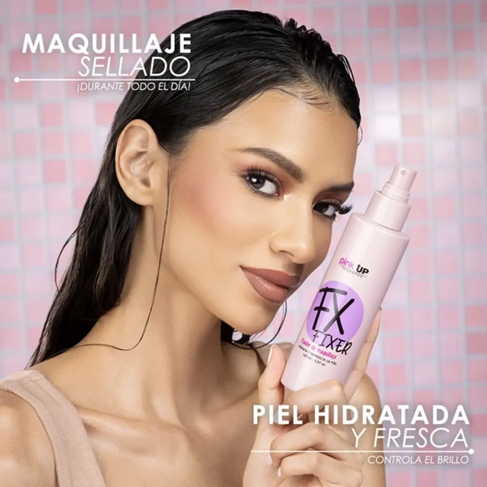 Fijador de maquillaje FX Fixer Pink Up sellador hidratante