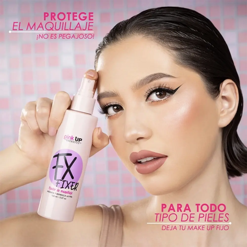 Fijador de maquillaje FX Fixer Pink Up sellador hidratante