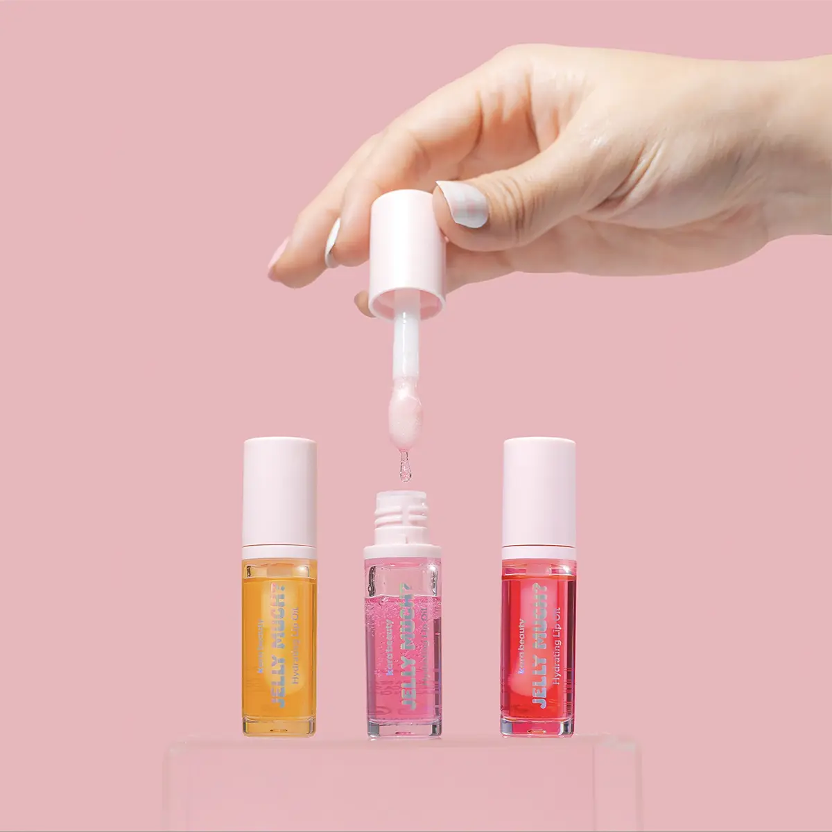 Jelly Much Hydrating Lip Oil, aceite labial hidratante con brillo intenso, fórmula ligera y vegana, suaviza y nutre los labios sin pegajosidad