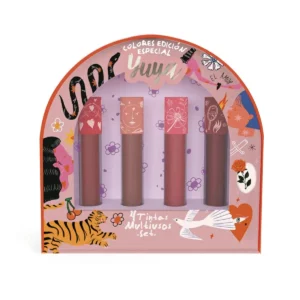 Set de 4 tintas multiusos Yuya con Aloe Vera para labios, mejillas y párpados de larga duración