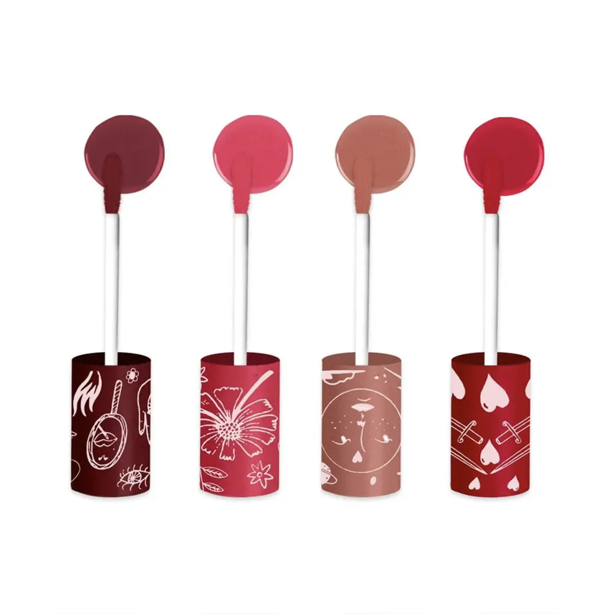 Set de 4 tintas multiusos Yuya con Aloe Vera para labios, mejillas y párpados de larga duración