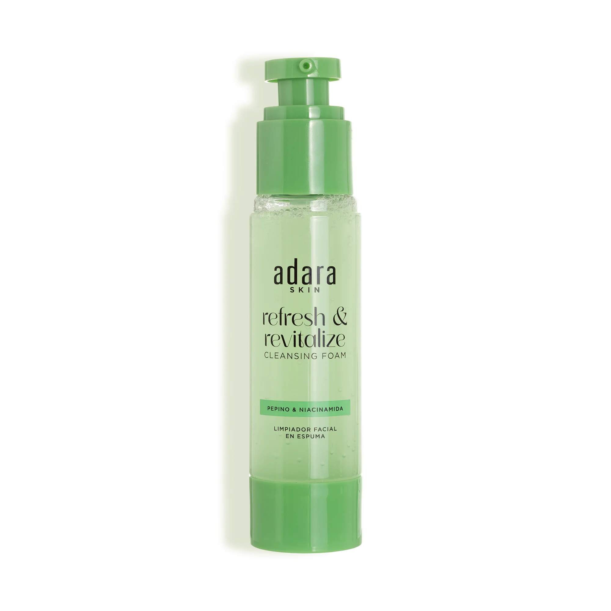 refresh and revitalize cleansing foam adara limpiador facial en espuma adara pepino niacinamida cleansing foam adara limpieza profunda espuma limpiadora adara piel fresca