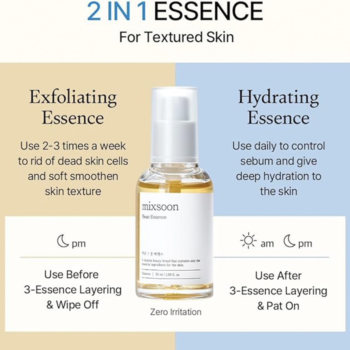 mixsoon bean essence esencia facial frijol fermentado bean essence mixsoon exfoliacion suave hidratante esencia facial mixsoon skincare coreano mixsoon bean essence textura ligera