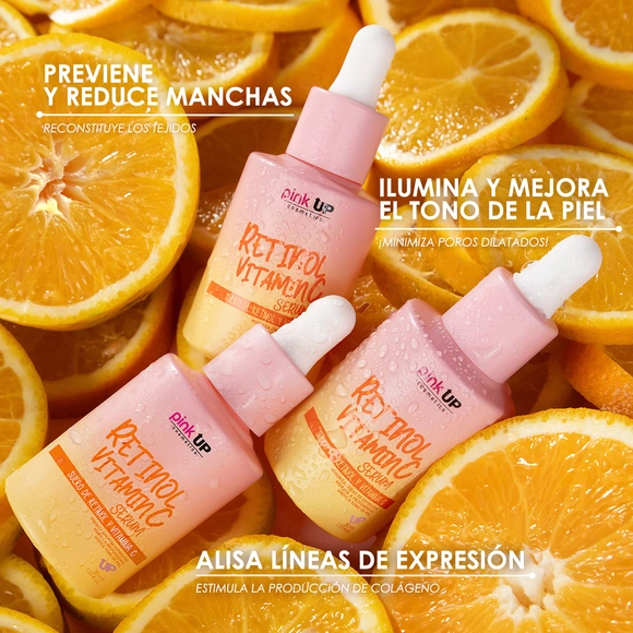 Suero facial de retinol y vitamina C para iluminar y unificar el tono de la piel