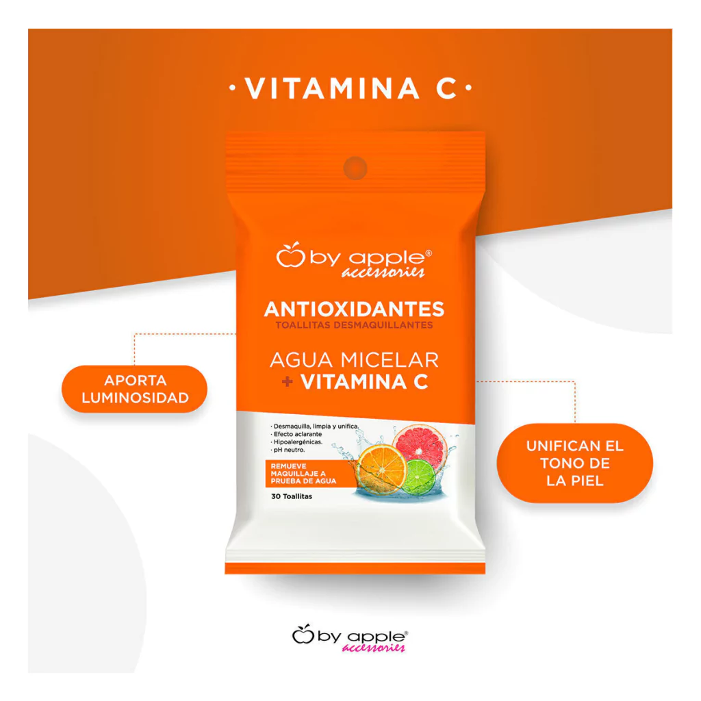 Paquete de toallitas desmaquillantes Ananda con agua micelar y Vitamina C iluminadora