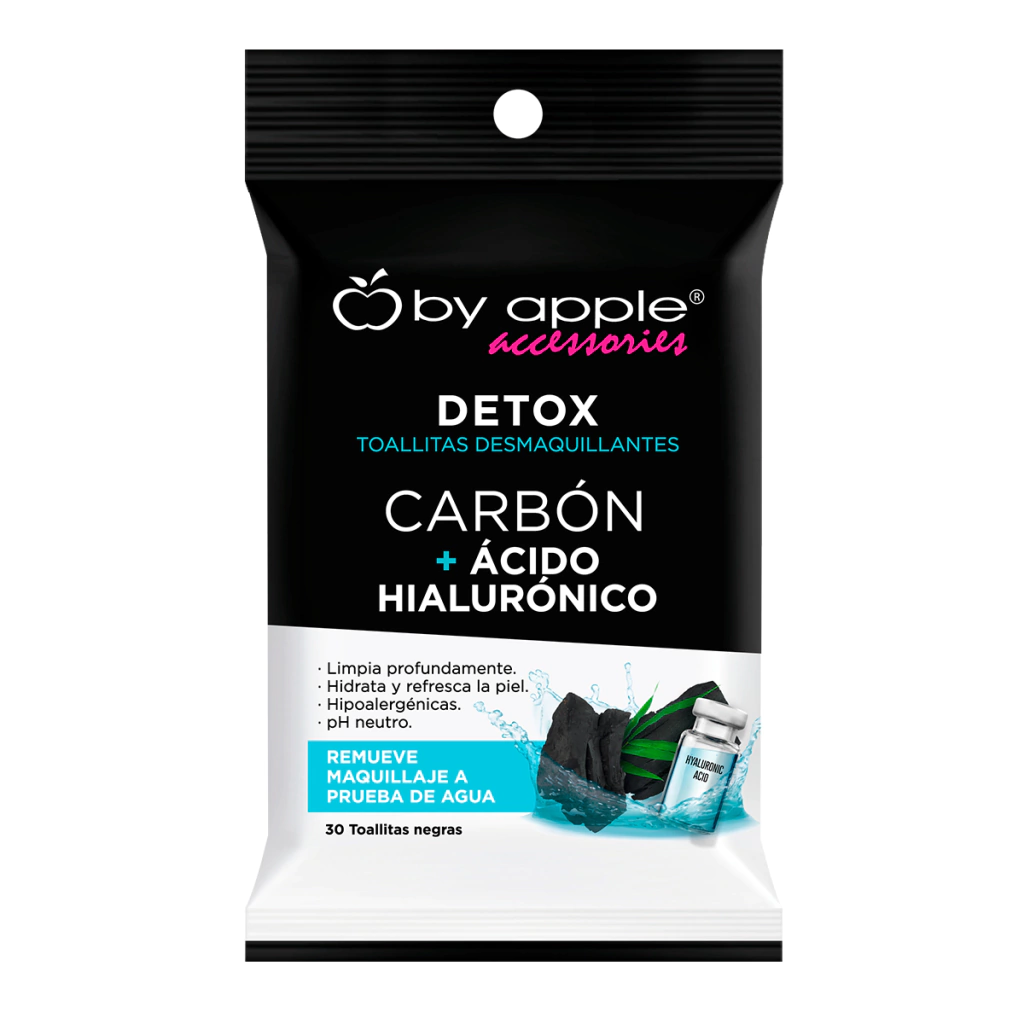 Toallitas desmaquillantes Ananda con carbón activado para limpieza profunda y ácido hialurónico hidratante