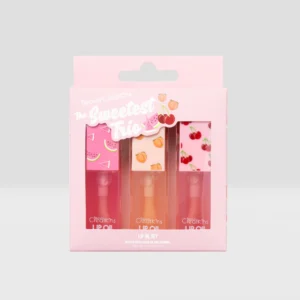 The Sweetest Trio set de aceites labiales para brillo y labios suaves