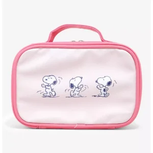 Célavi Peanuts Snoopy Makeup Blender Set con 4 esponjas y estuche rosa