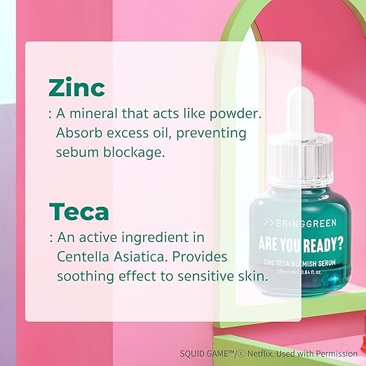 Bring Green Squid Game Zinc Teca serum calmante