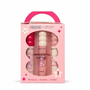 Set de 3 lip oils Célavi Peanuts Snoopy con aromas fresa, manzana y durazno