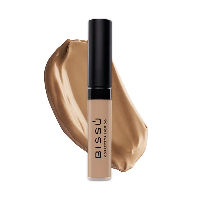 Corrector liquido Bissu alta cobertura con acido hialuronico y acabado mate natural