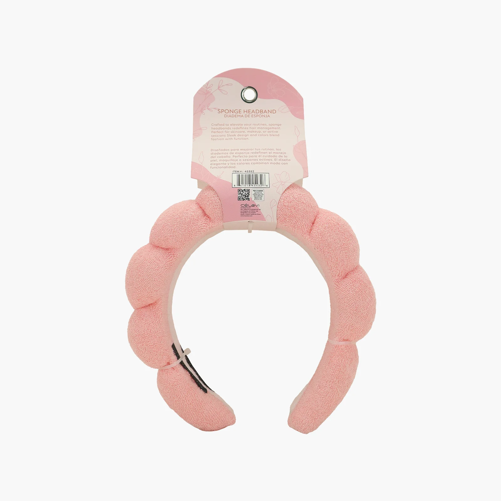 Diademas rosas Celavi set de 2 piezas suaves para maquillaje y rutina de skincare