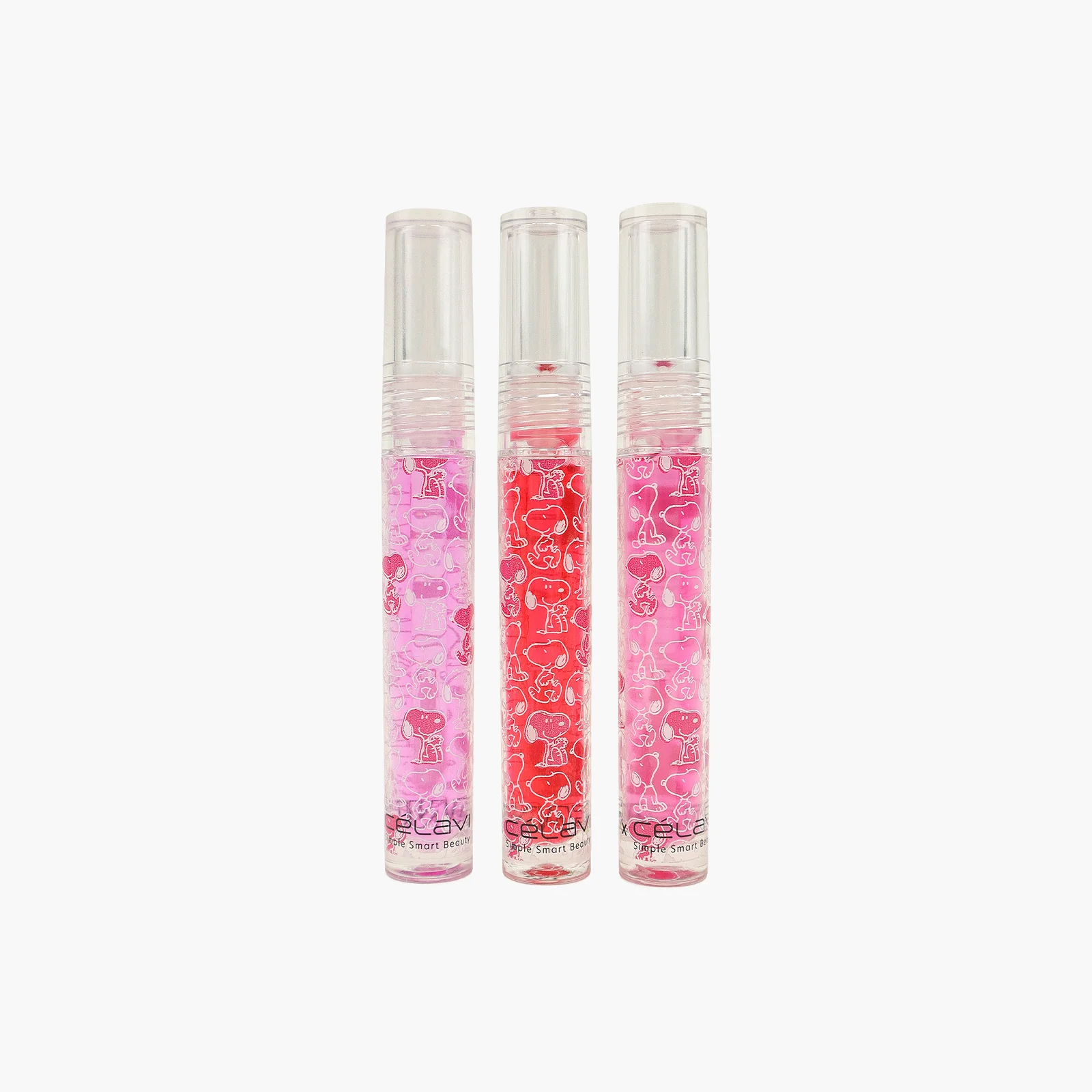 Aceite labial con color Peanuts set de 3 piezas hidratante con brillo y tono natural