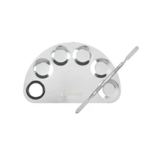 Paleta mezcladora de maquillaje Bausse acrilica ovalada para combinar productos cosmeticos