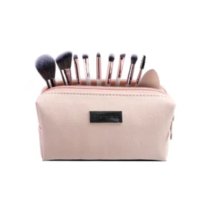 Mini set de brochas de maquillaje portatil con cosmetiquera ideal para viajes