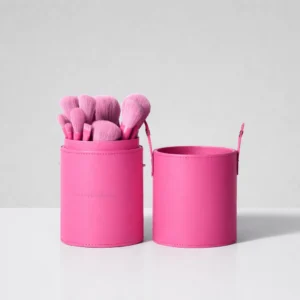 Set de brochas de maquillaje 24 piezas Hot Girl con estuche color rosa para uso profesional