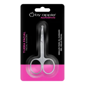 Tijera facial de precision para cejas y vello facial en acero inoxidable