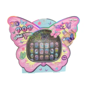 Set de uñas para niñas con diseño de mariposa Hot Focus divertido y colorido