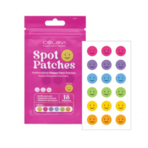Spot patches carita feliz Célavi para granitos y skincare aesthetic
