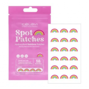 Spot patches arcoíris Célavi para granitos y skincare aesthetic