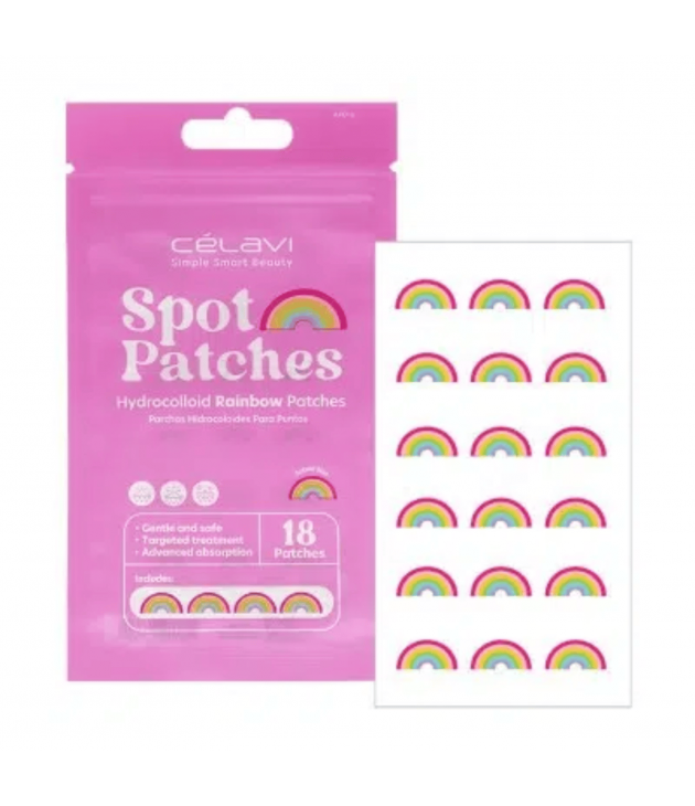 Spot patches arcoíris Célavi para granitos y skincare aesthetic