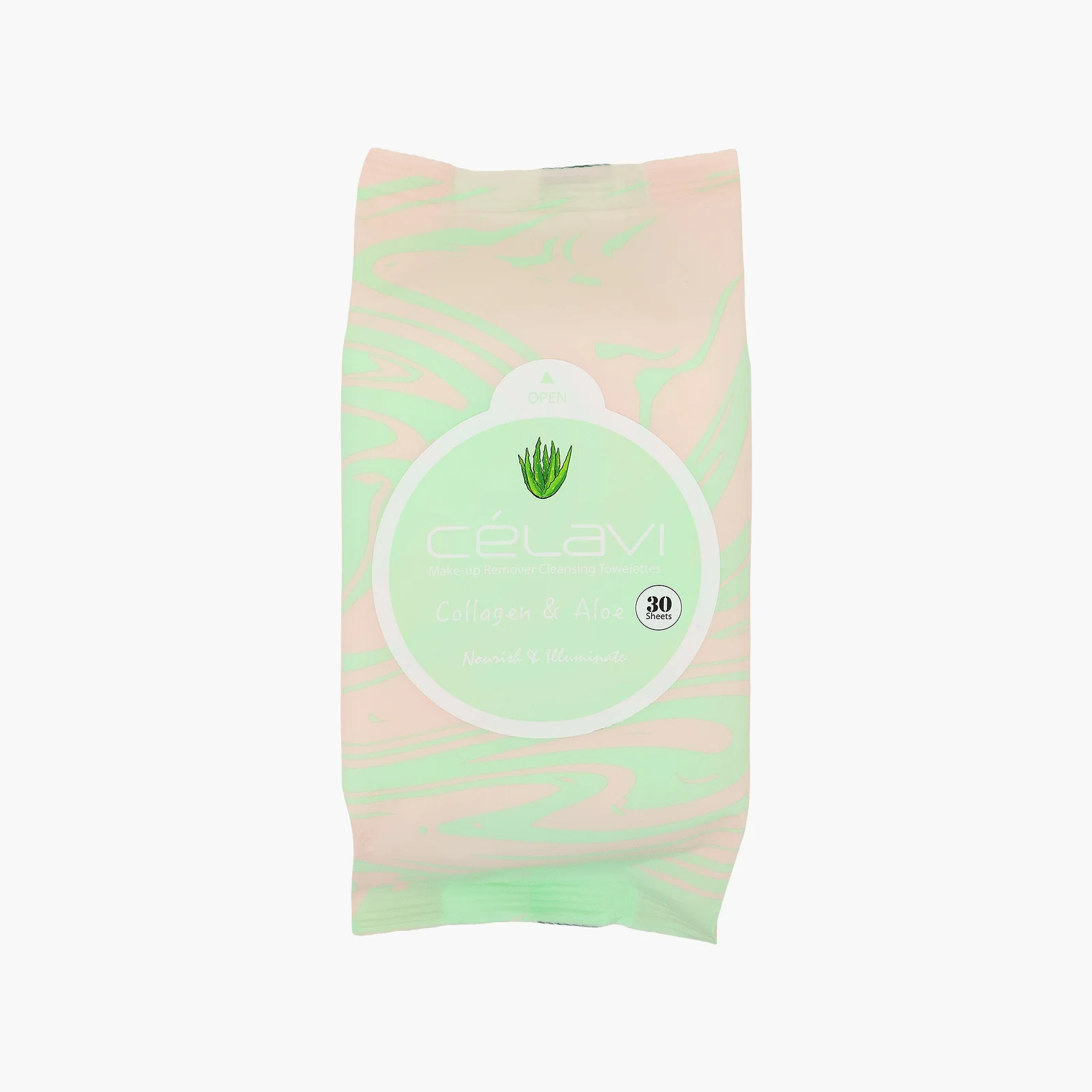 Toallitas faciales Célavi con colágeno y aloe vera refrescantes