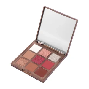 Paleta de sombras Luna de Moni Llaca x Sinless Beauty con tonos fríos, malvas y brillantes de alta intensidad