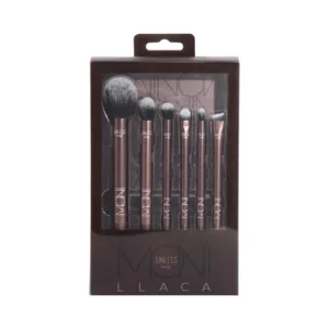Set de brochas para ojos y rostro Moni Llaca x Sinless Beauty con cerdas sintéticas de alta suavidad