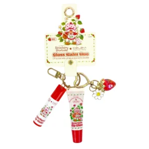Dúo lip balm y gloss Strawberry Shortcake Rosita Fresita Célavi con llavero