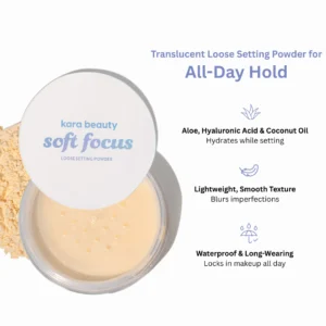 Soft Focus Loose Setting Powder Kara Beauty polvo traslúcido fijador con efecto blur y acabado mate