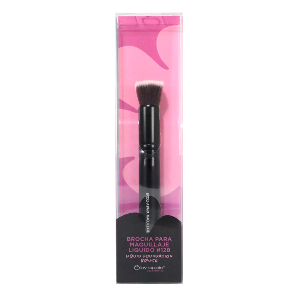 Brocha Profesional para Maquillaje Líquido #128 By Apple Accessories con fibras sintéticas para aplicar base líquida