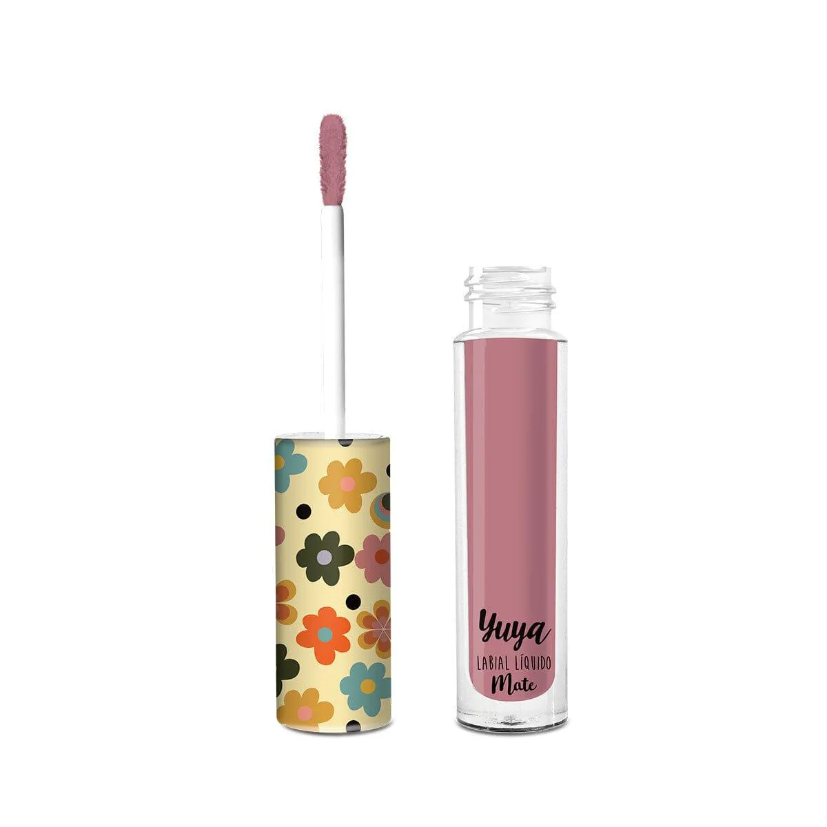 Labial líquido velvet de Yuya en el tono Roseta con acabado mate aterciopelado y empaque coleccionable