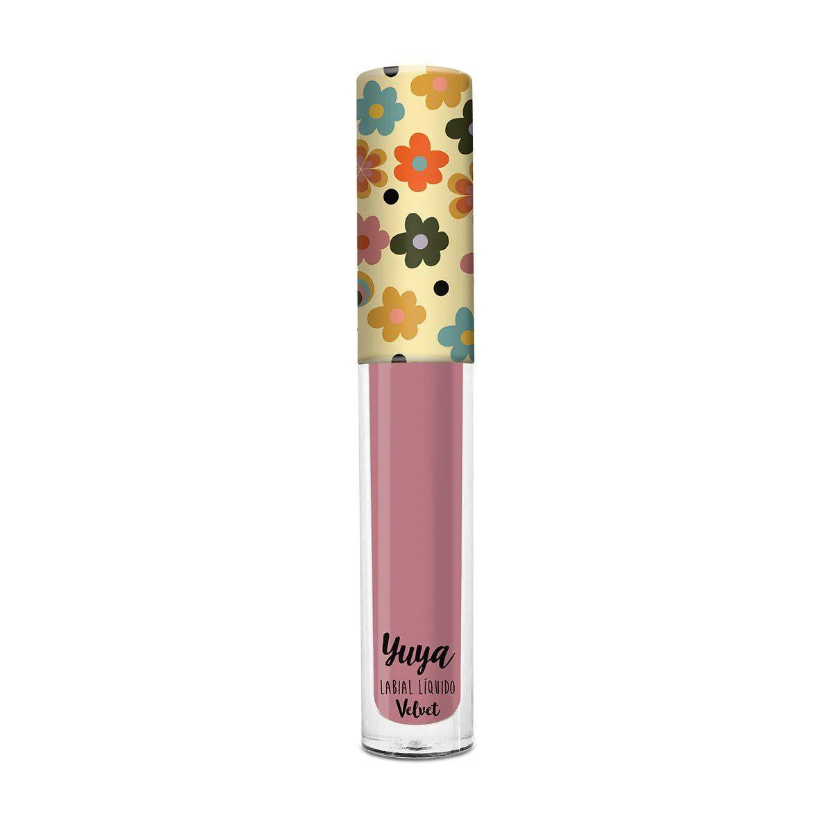 Labial líquido velvet de Yuya en el tono Roseta con acabado mate aterciopelado y empaque coleccionable