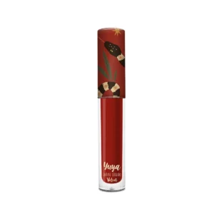 Labial líquido velvet de Yuya en el tono Viaje con acabado mate aterciopelado y empaque coleccionable