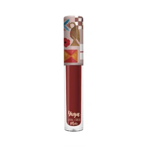 Labial líquido mate de Yuya en el tono Aura de larga duración con diseño coleccionable