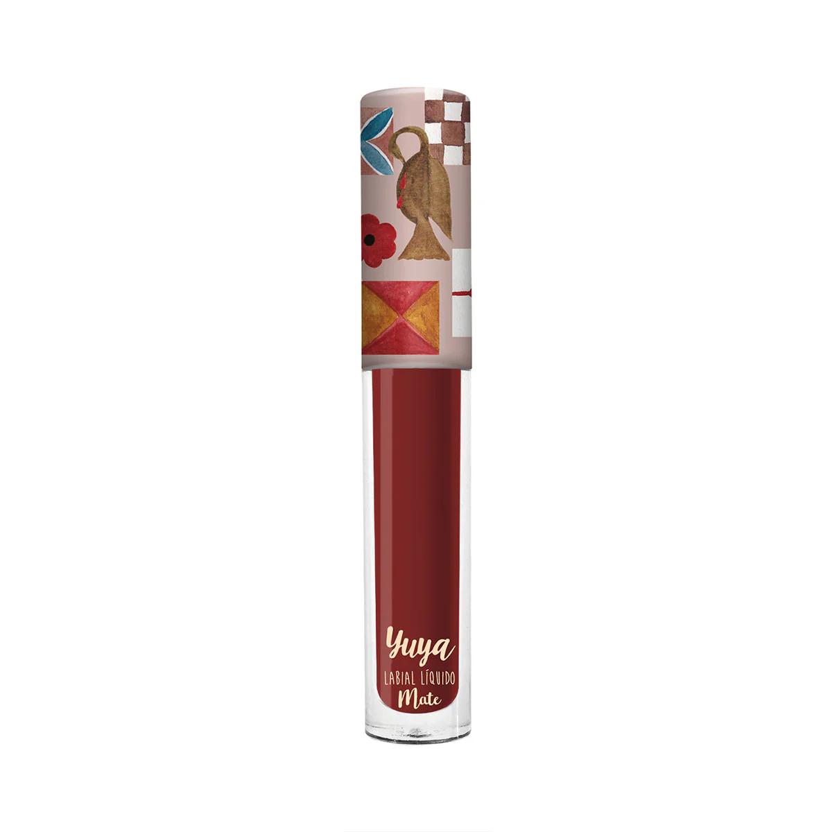 Labial líquido mate de Yuya en el tono Aura de larga duración con diseño coleccionable