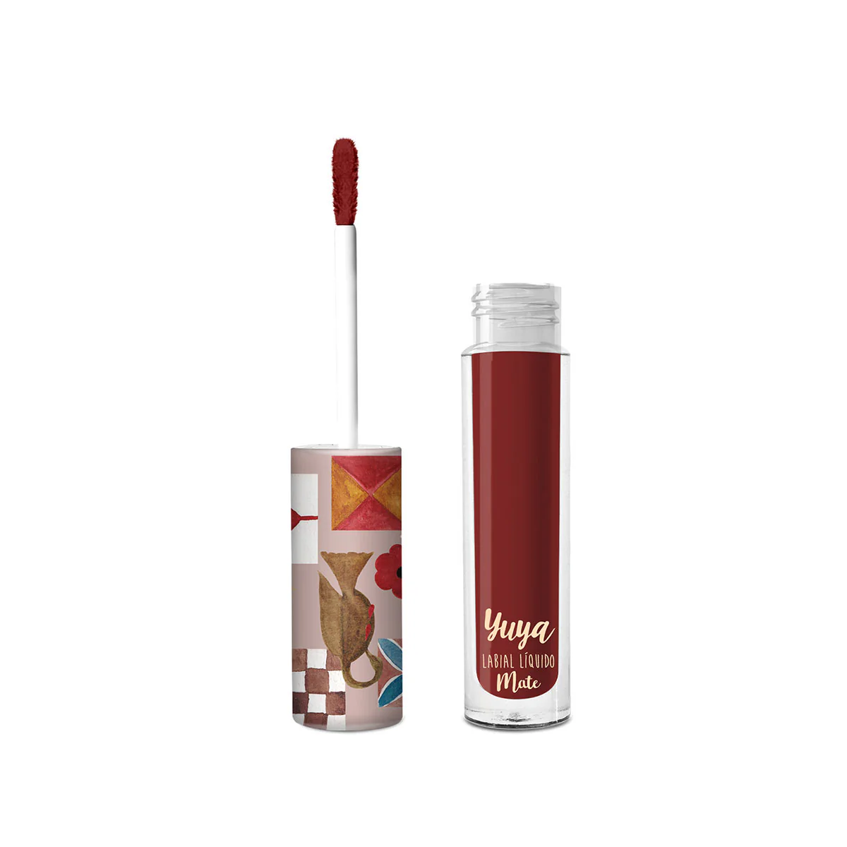 Labial líquido mate de Yuya en el tono Aura de larga duración con diseño coleccionable