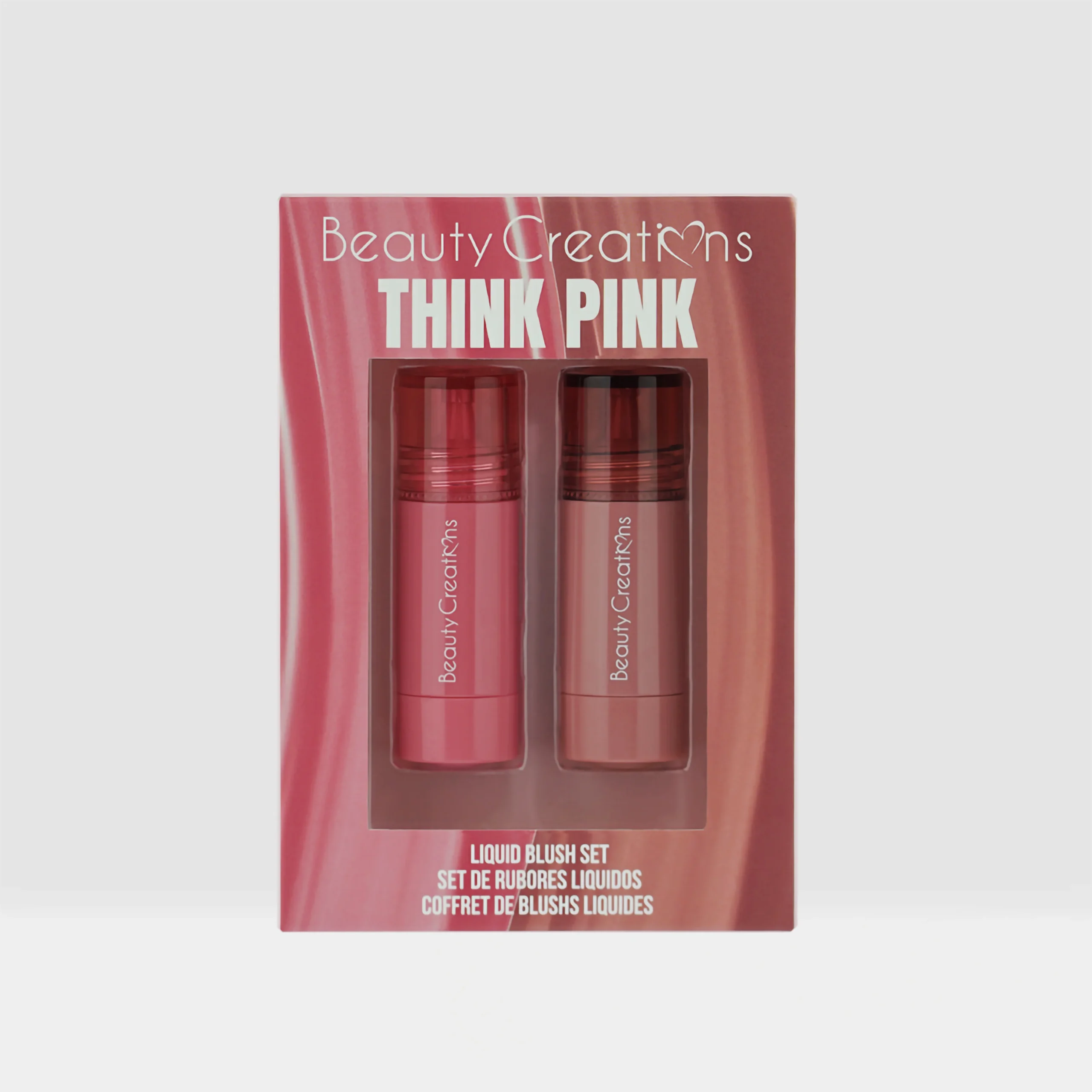 Set de rubores líquidos Think Pink Beauty Creations con tonos Blossom y Rosette