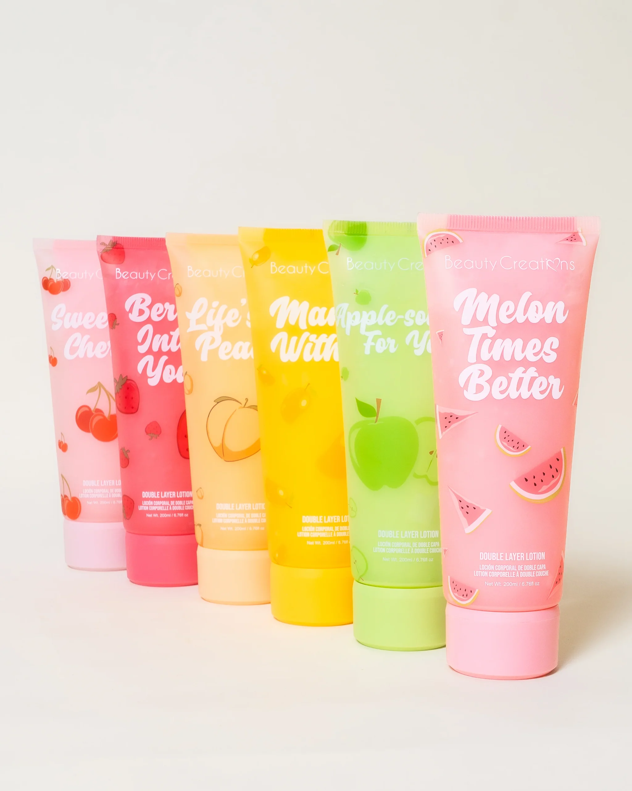 Sweet Dose Double Layer Lotion Beauty Creations loción corporal hidratante de doble capa con aromas frutales