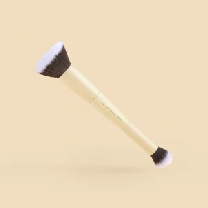 Brocha DĂșo Kabuki y Corrector Atenea con doble cabezal para base, corrector y difuminado profesional