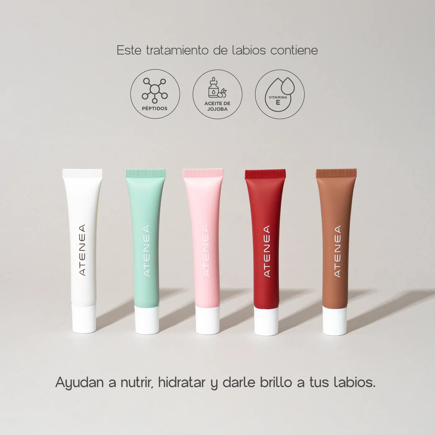 Peptide Lip Balm Atenea bálsamo labial hidratante con péptidos para labios suaves y brillantes