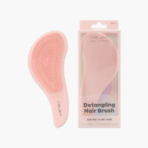 Cepillo desenredante Celavi Tangle-Free Solid Pink de diseño ergonómico para peinar sin tirones