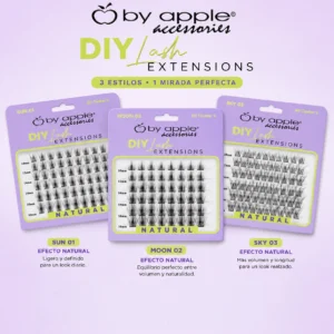 Pestañas DIY Lash Extensions Natural By Apple Accessories con 60 clusters, efecto natural y medidas de 10 mm a 16 mm.