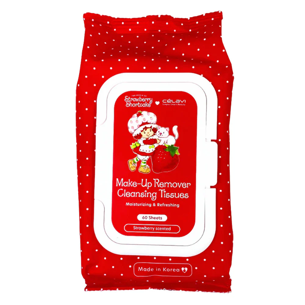 Toallitas Desmaquillantes Strawberry Shortcake Celavi para remover maquillaje y limpiar el rostro