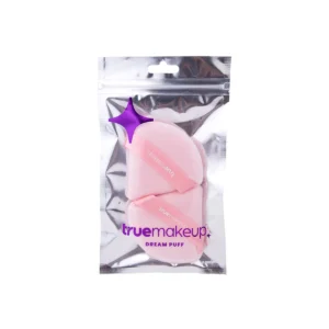 Dream Puff rosa True Makeup set de borlas triangulares para aplicar polvo y sellar maquillaje