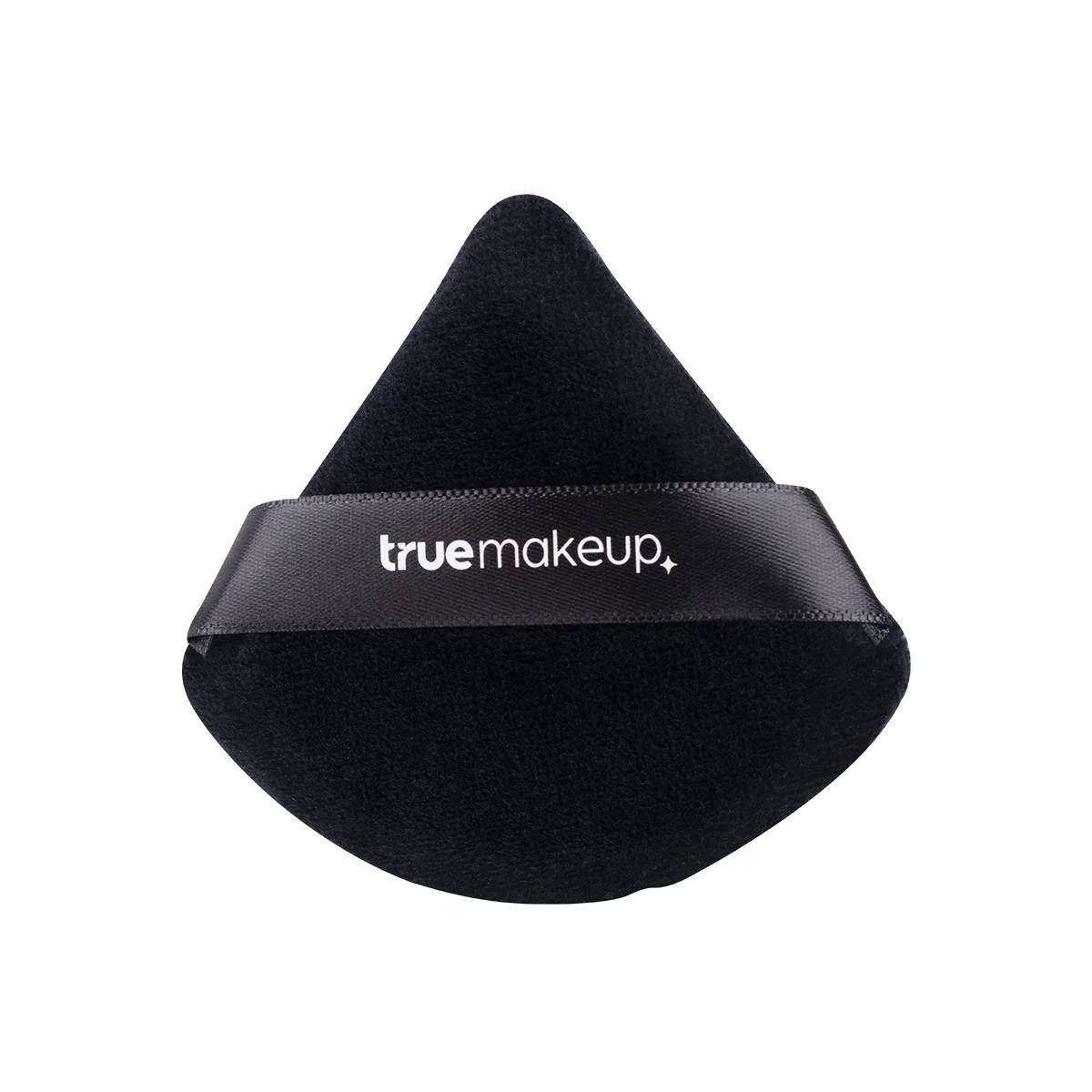 Luxe Puff negra True Makeup set de borlas triangulares para aplicar polvo y sellar maquillaje