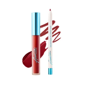 Arantza Spicy Cinnamon Matte Intense Lip Color Combo con labial líquido mate y delineador de labios tono terracota rojizo acanelado